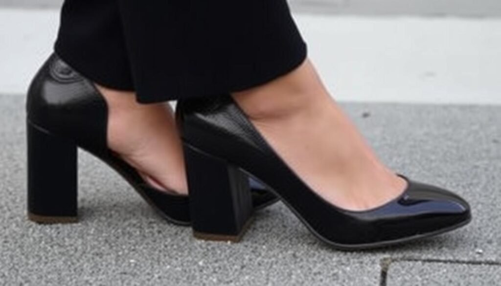Generate an image of Classic Cap Toe Chanel block heels