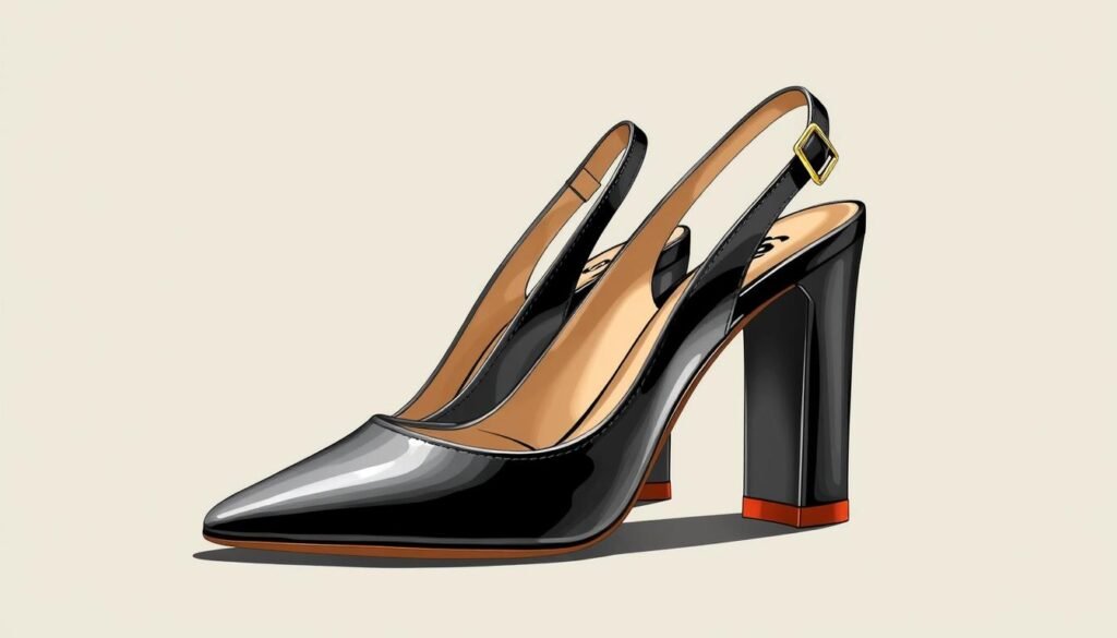 Generate an image of Slingback Chanel block heels