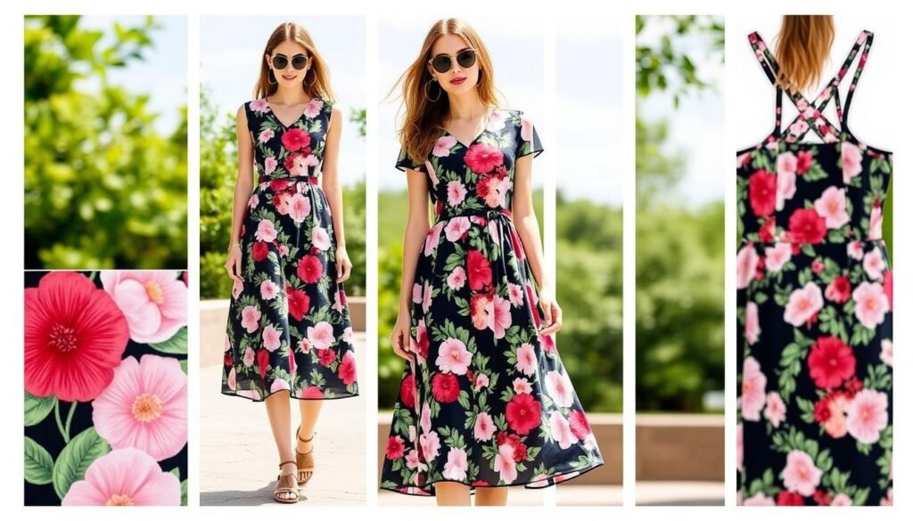 Generate an image of the PRETTYGARDEN Women's Summer Floral Midi Dress