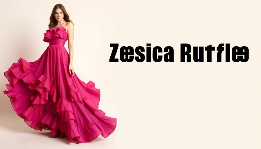 Generate an image of the Zesica Ruffle Maxi Dress