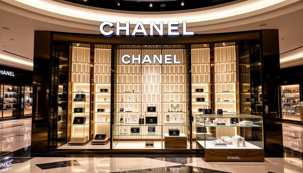 Image of a department store featuring Chanel products