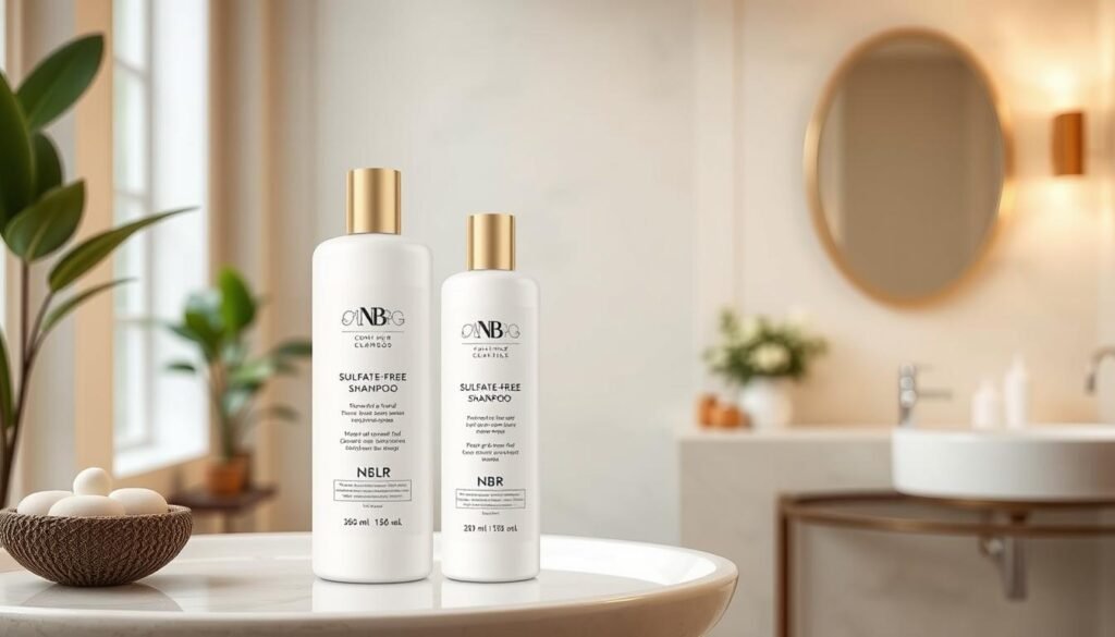 Image of sulfate-free shampoo and conditioner for NBR hair extensions