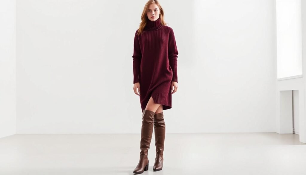 Sweater Dress with Boots