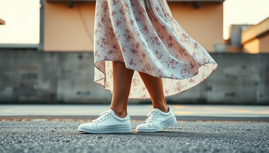 Wear sneakers with dresses