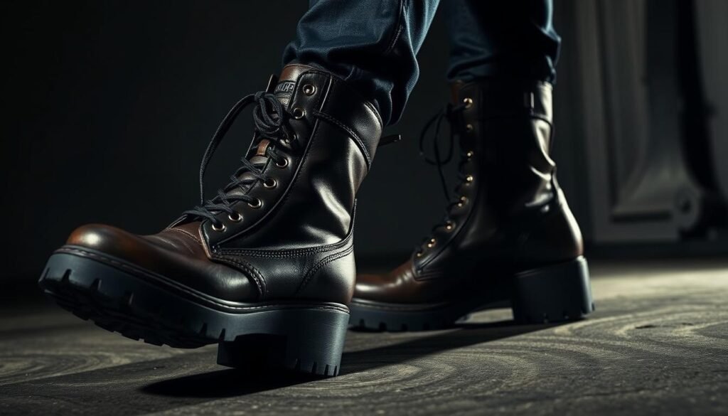chanel boots combat