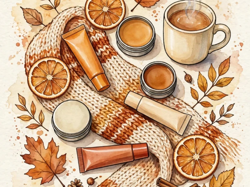 lip balms under $10 — fall lip care hero illustration