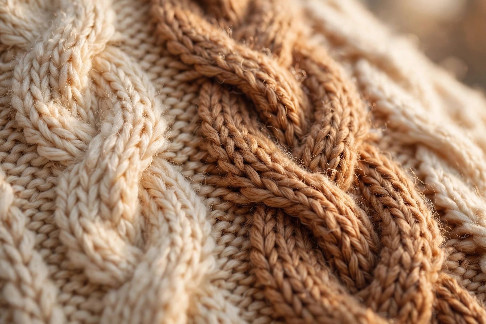 Close-up of cozy knit fabric texture