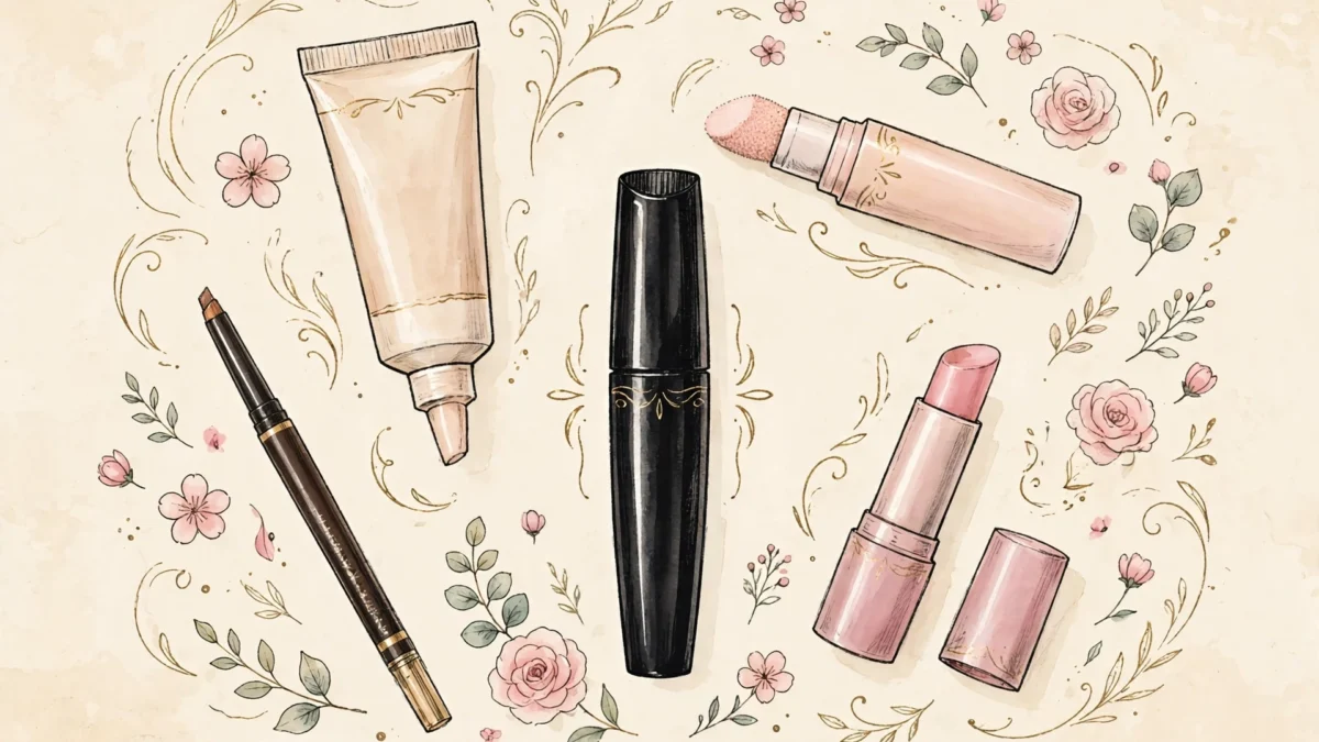 Beginner makeup kit under $50: the only 5 products you need, flat lay