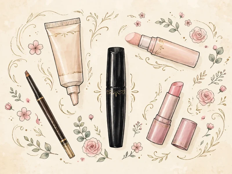 Beginner makeup kit under $50: the only 5 products you need, flat lay