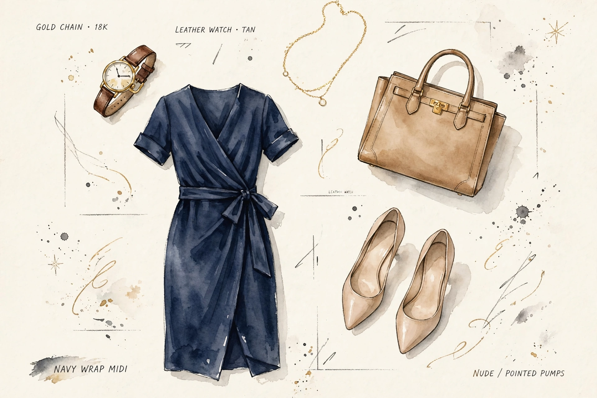 How to style work dresses under $50 - outfit illustration