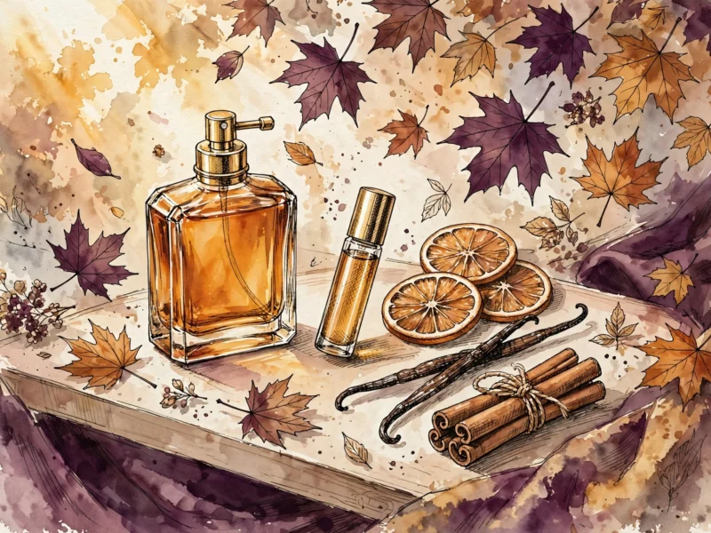 affordable fall perfumes under $25 — illustrated fall perfume bottles