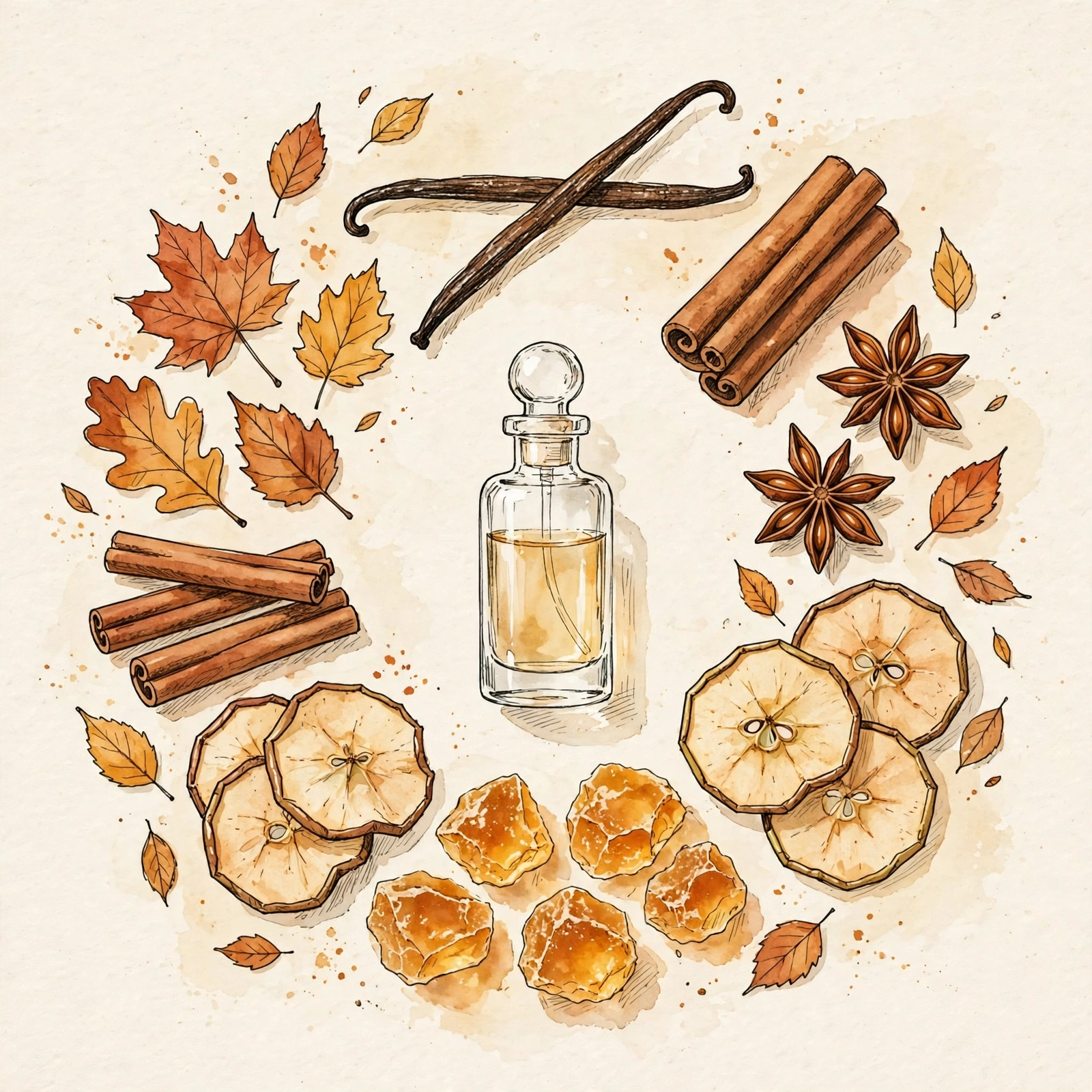 affordable fall perfumes under $25 — illustrated perfume notes guide