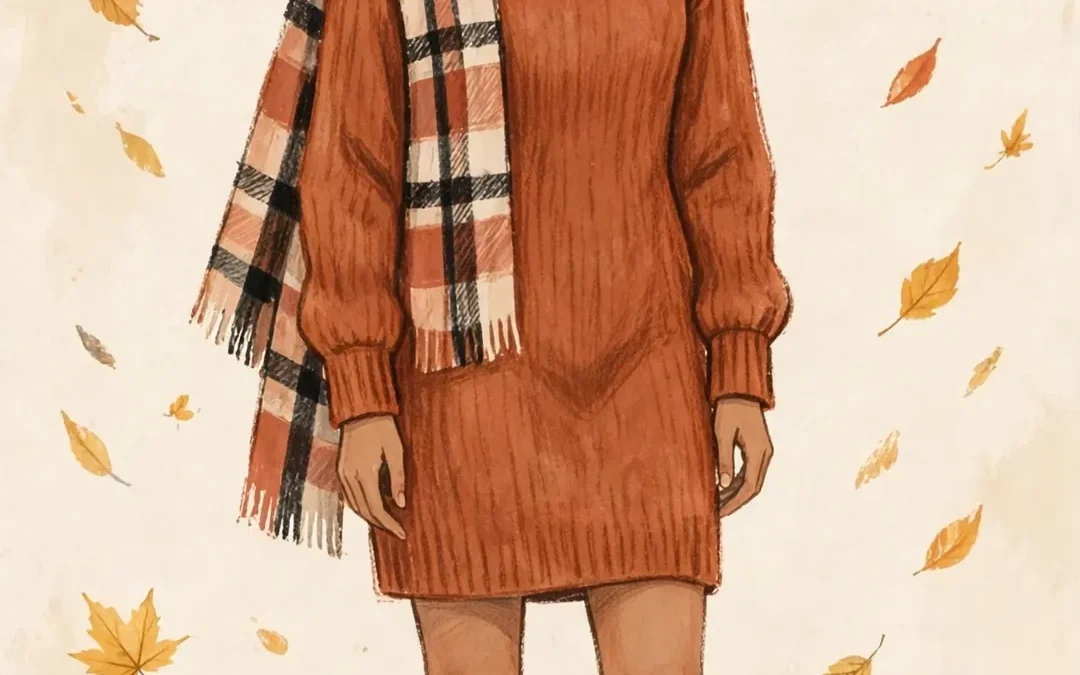 petite fall dresses — sweater dress fall illustration