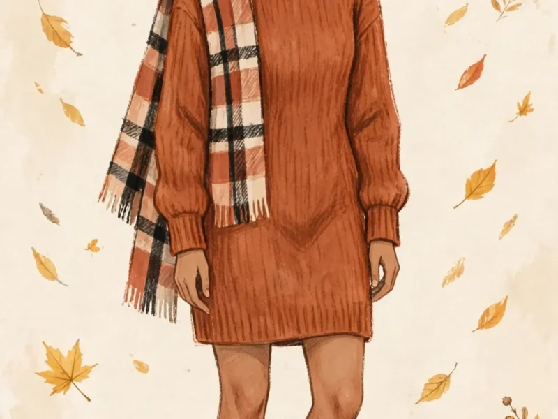 petite fall dresses — sweater dress fall illustration
