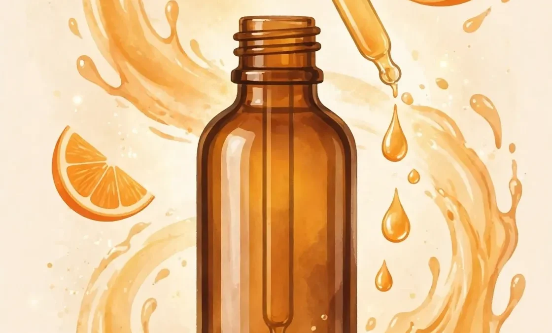 vitamin C serums under $20 — brightening skincare illustration